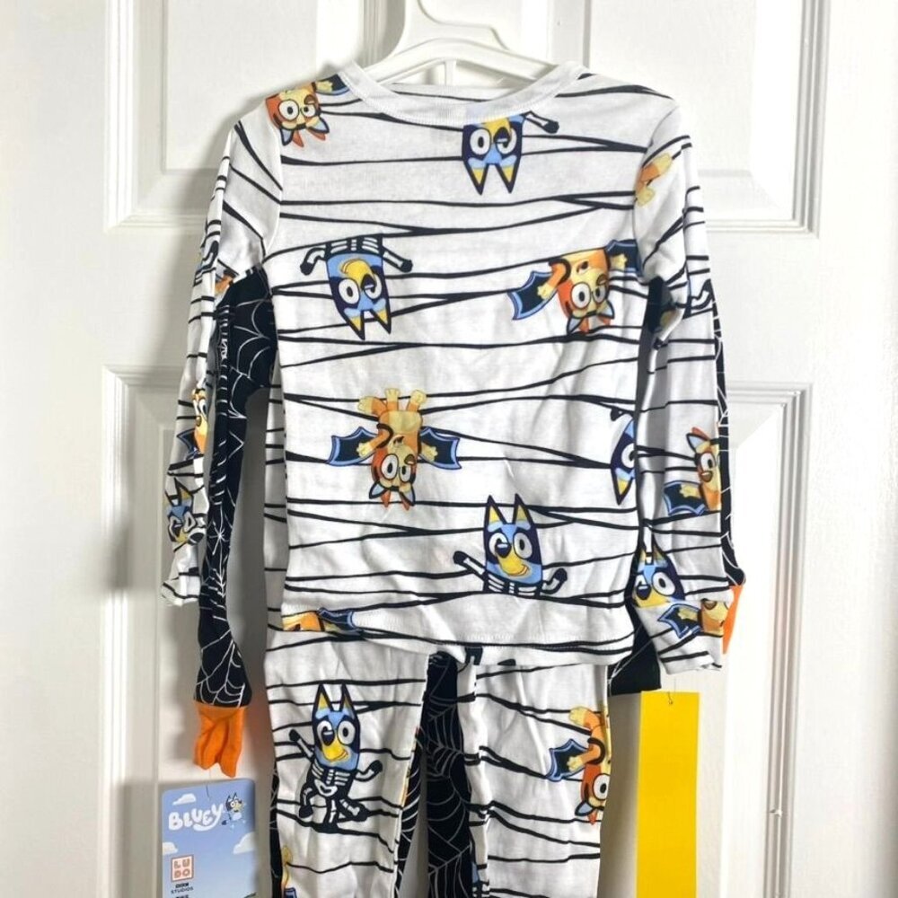 Toddler Boys' 4pc Bluey Cotton Long Sleeve Halloween Pajama Set Size 2T Or 4 - Picture 11 of 14
